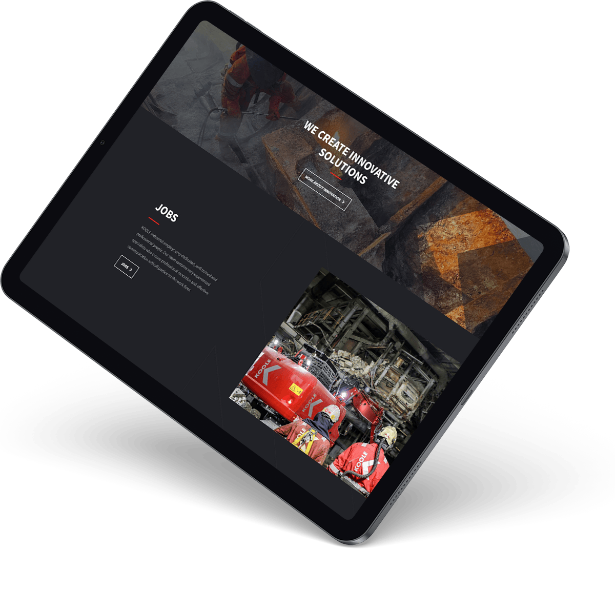 KOOLE Contractors meertalige website weergave op desktop