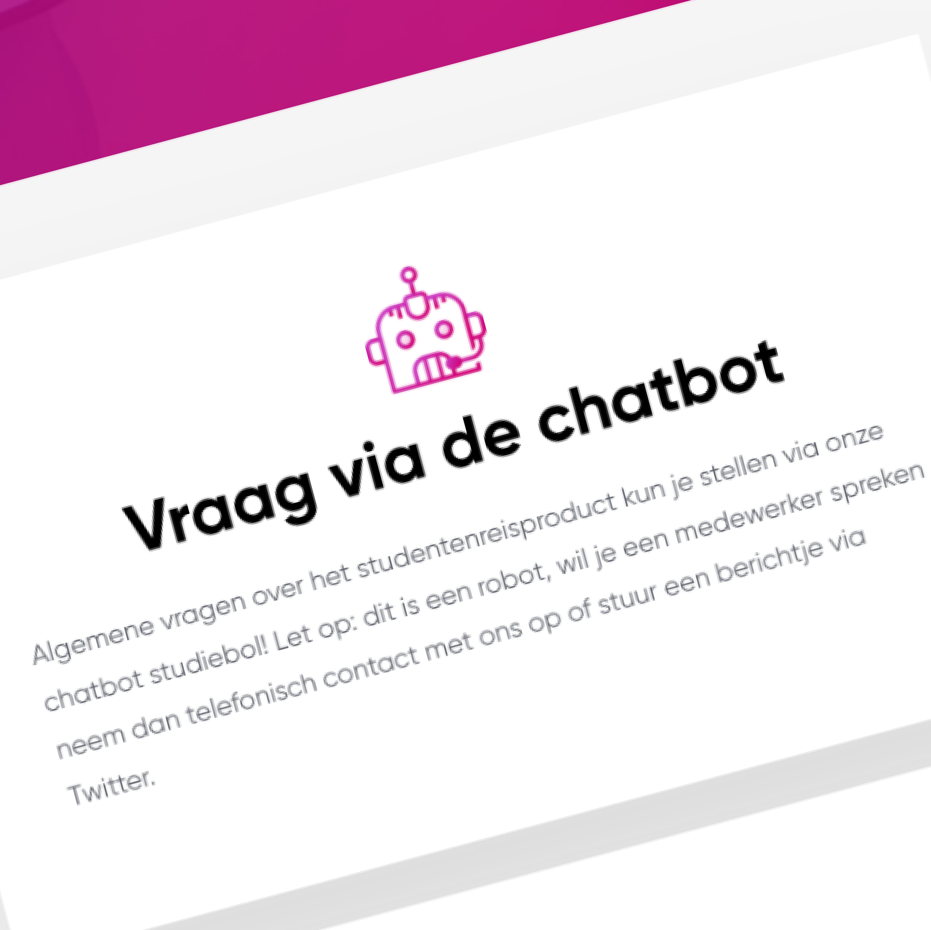 Chatbot integratie op de Studentenreisproduct website