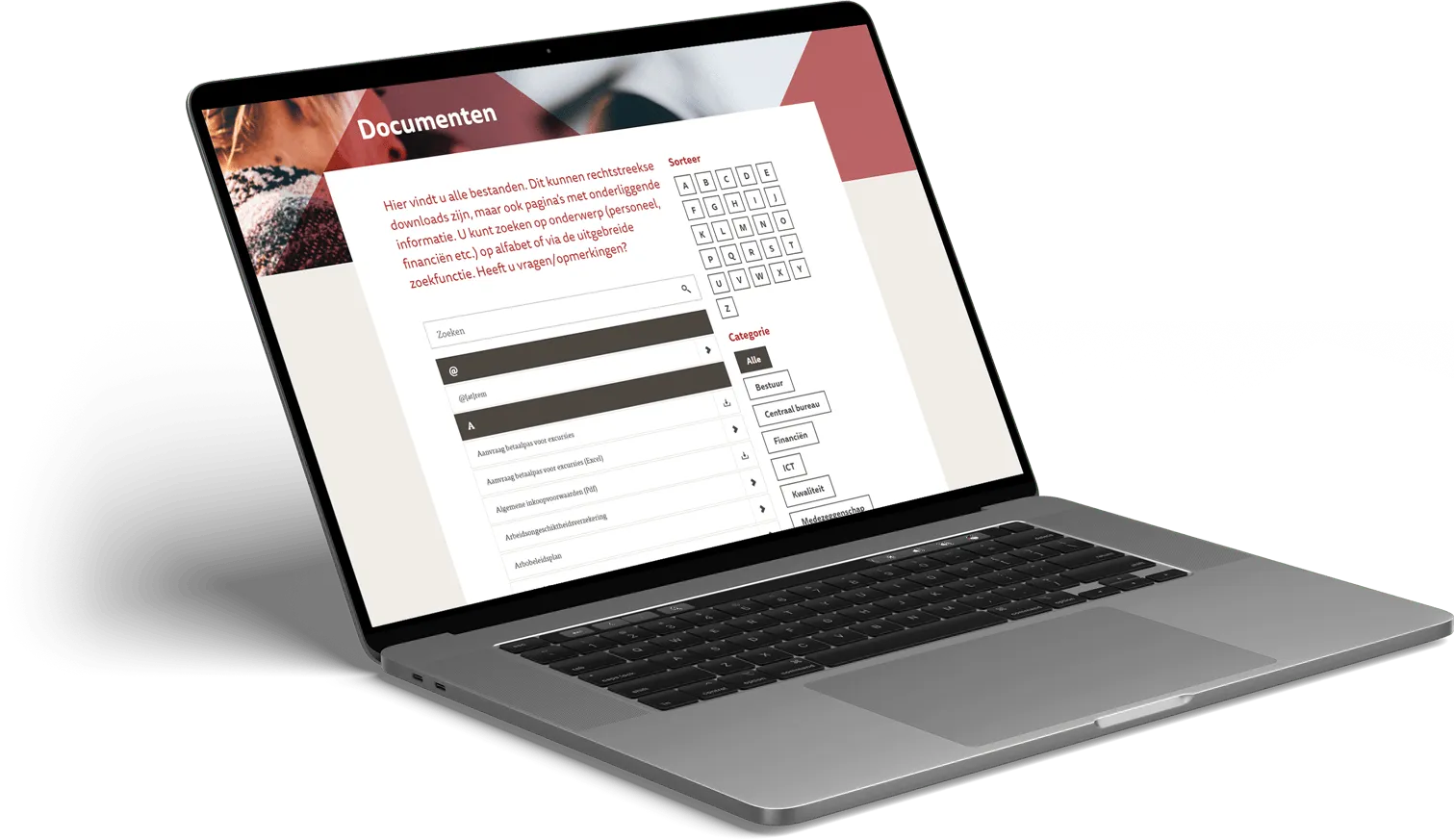 Intranet omgeving van CVO Groep met documenten en interne informatie