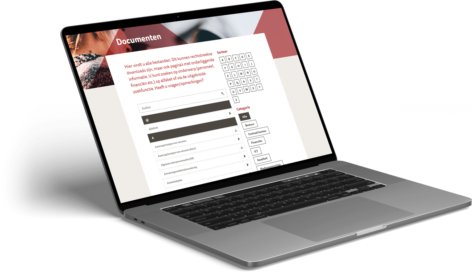 Intranet omgeving van CVO Groep met documenten en interne informatie