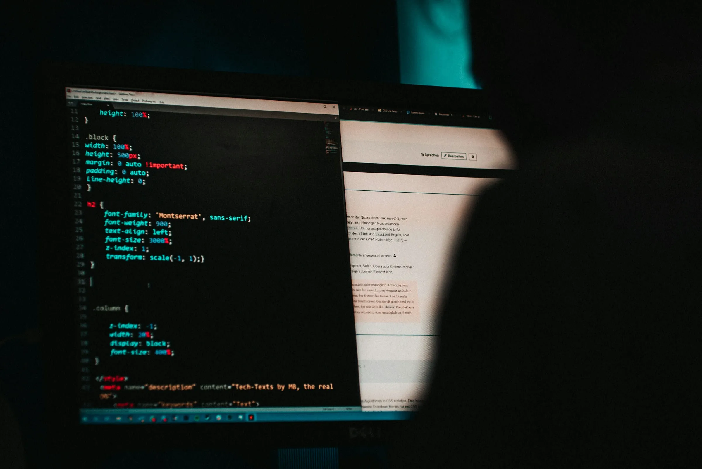 Screen with code and network traffic symbolizing a DDoS attack