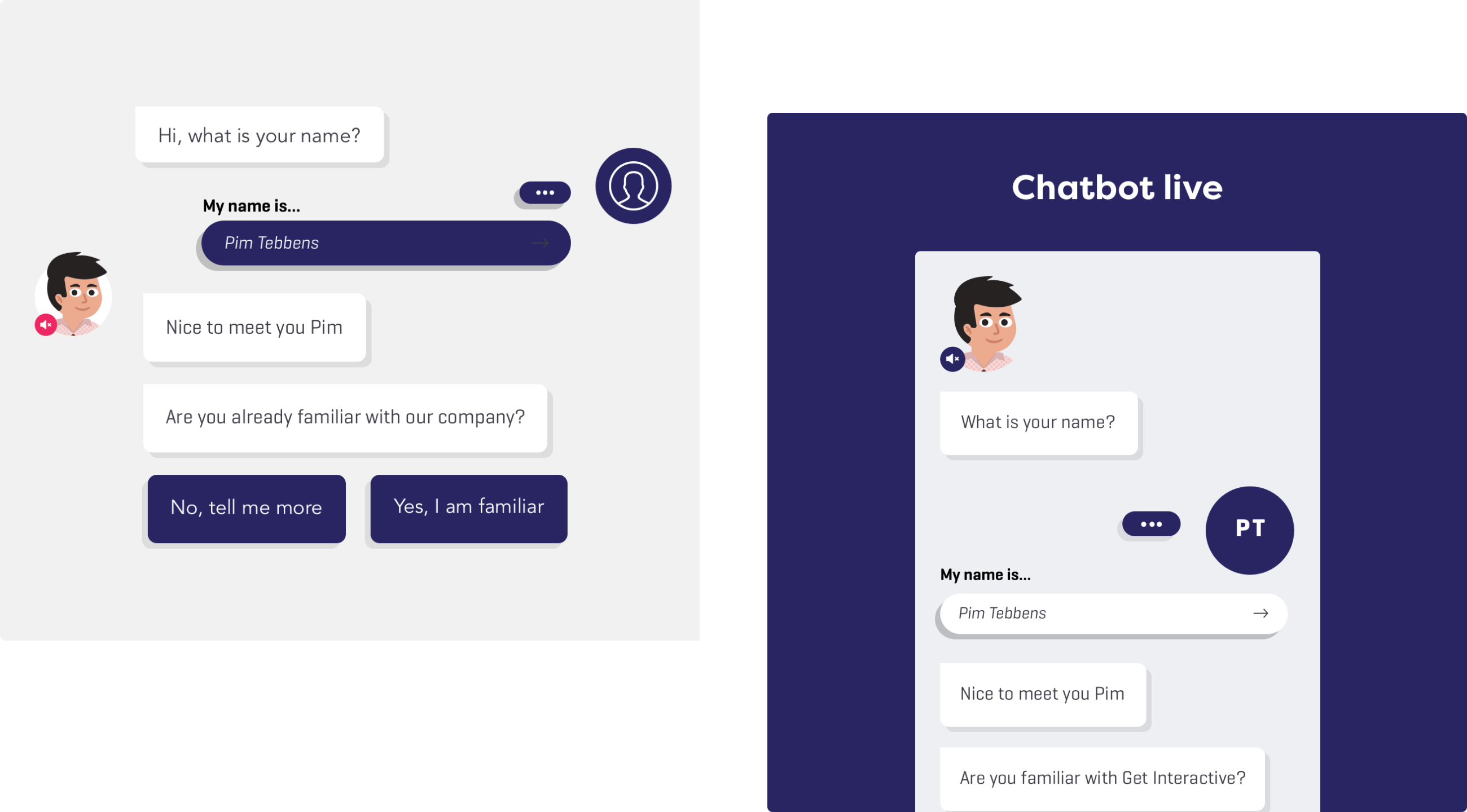 Screenshot van ChatBuddy, de chatbot van Get Interactive
