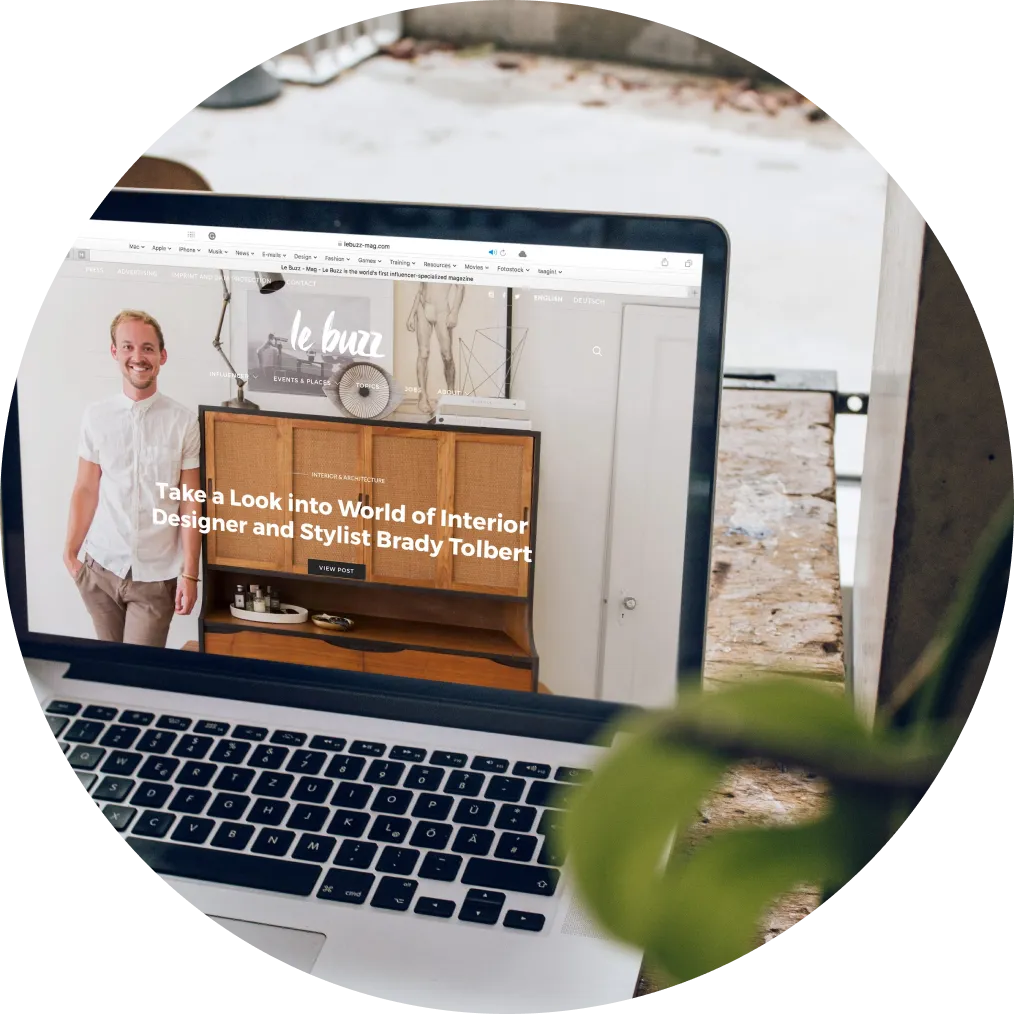 UI design mockup van een maatwerk WordPress website